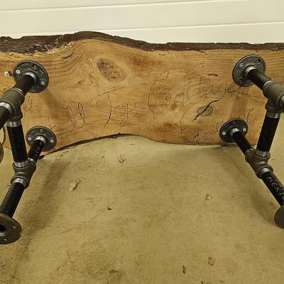 Dark Frame Mirror, Sofa Side Table & Rustic Coffee Table.  (G-JS)