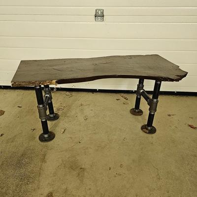 Dark Frame Mirror, Sofa Side Table & Rustic Coffee Table.  (G-JS)