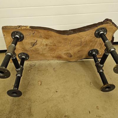 Dark Frame Mirror, Sofa Side Table & Rustic Coffee Table.  (G-JS)