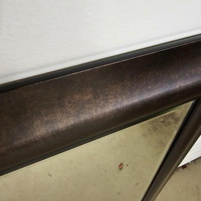 Dark Frame Mirror, Sofa Side Table & Rustic Coffee Table.  (G-JS)