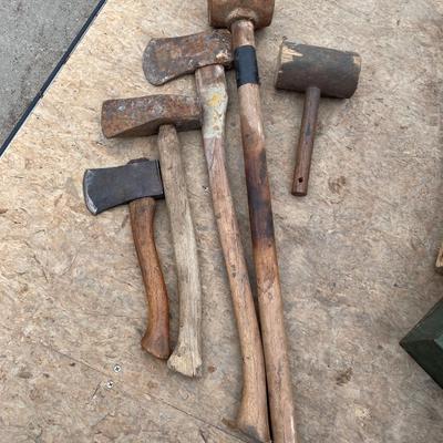 Axes and hammer lot