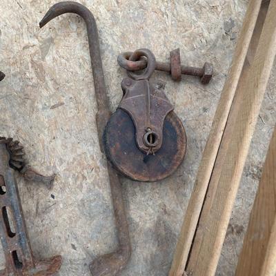 Antique tools and wood crate