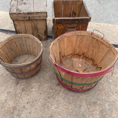 Antiques boxes and baskets