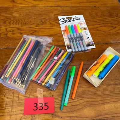 Colored markers and highlighters