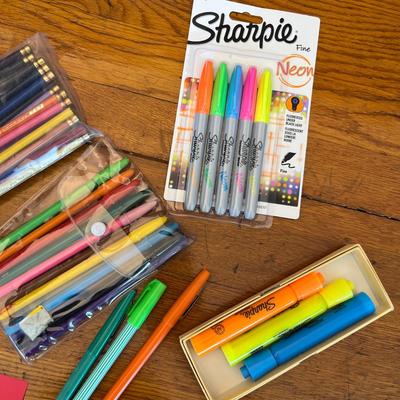 Colored markers and highlighters