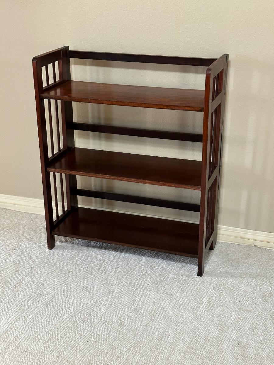 Mahogany Folding Shelving Unit