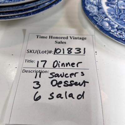 Blue and white plate collection