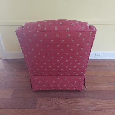 Red Floral Upholstered Armchair (LR-BBL)