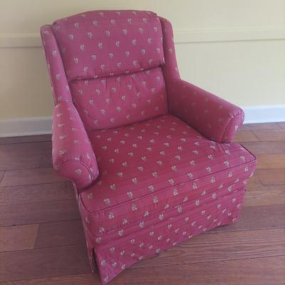 Red Floral Upholstered Armchair (LR-BBL)