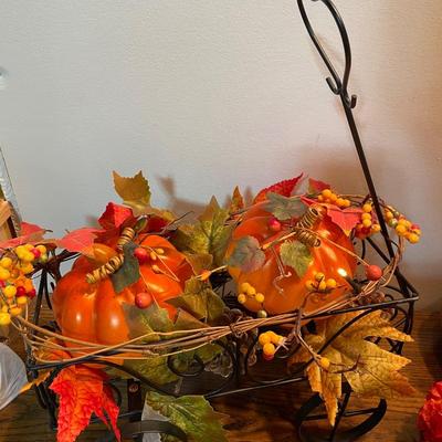 Fall cart & pumpkins