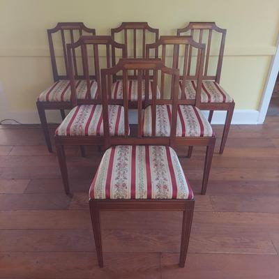 Six Solid Wood Slat Back Dining Chairs (LR-BBL)
