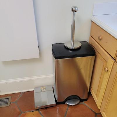 Terraillon Scale, Chrome Trashcan and Paper Towel Holder (L-DW)