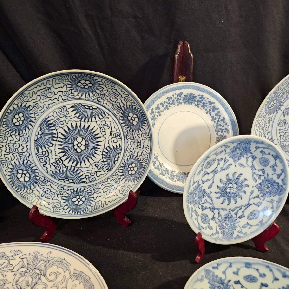 vintage-chinese-plates-wooden-stands-dr-js-estatesales