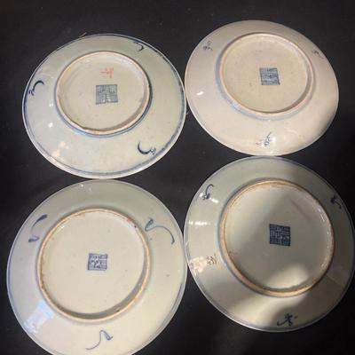Vintage Chinese Plates & Wooden Stands  (DR-JS)