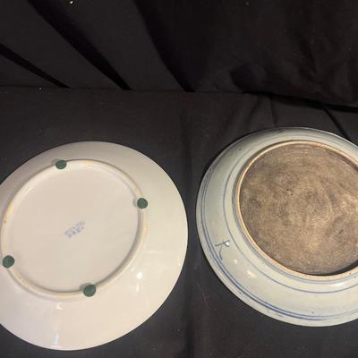 Vintage Chinese Plates & Wooden Stands  (DR-JS)