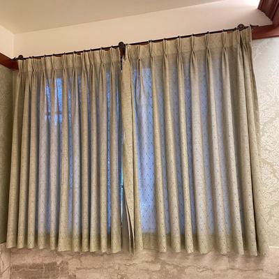 Eight Matching Curtain Panels w/ Rods and Hardware (PB, PC1-SS)