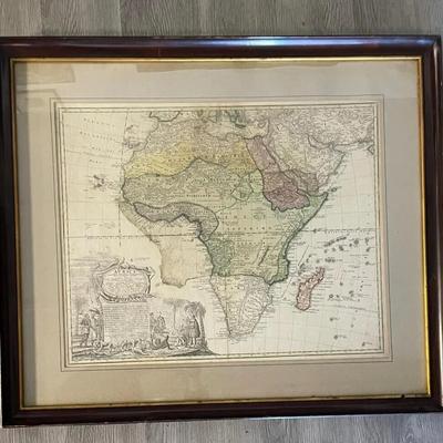 MAP: ANTIQUE 1737 JOHANN BAPTIST .B HOMANN- AFRICA SECUNDUM LEGITIMAS