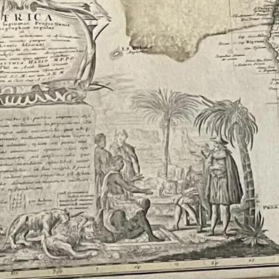 MAP: ANTIQUE 1737 JOHANN BAPTIST .B HOMANN- AFRICA SECUNDUM LEGITIMAS
