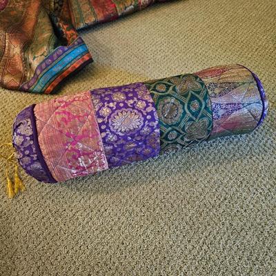 3 Silk Pillows & One Blanket From India  (BR1-JS)