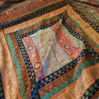 3 Silk Pillows & One Blanket From India  (BR1-JS)