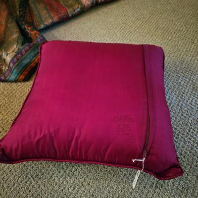 3 Silk Pillows & One Blanket From India  (BR1-JS)