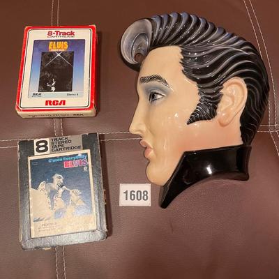 Elvis ceramic head and 2 8 track tapes