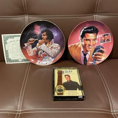 Elvis plates and watch