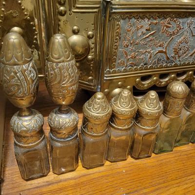 Antique Turkish Shoe Polish Brass Valet Cabinet (L-DW)