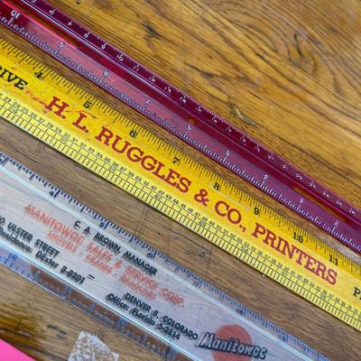 Vintage advertising rulers