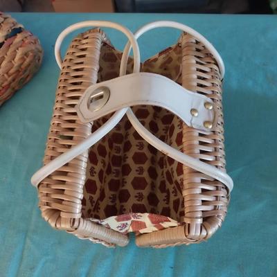 THREE WICKER PURSES