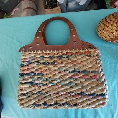 THREE WICKER PURSES