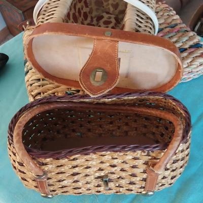 THREE WICKER PURSES