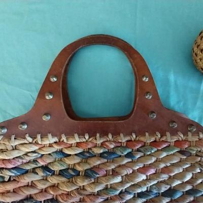 THREE WICKER PURSES