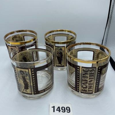 Set of 4 roaring 20â€™s glasses