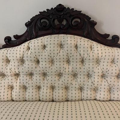 Tufted Fabric Settee Loveseat (PS-MK)