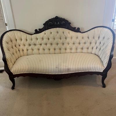 Tufted Fabric Settee Loveseat (PS-MK)