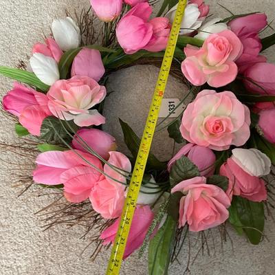 Pink floral wreath