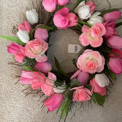 Pink floral wreath
