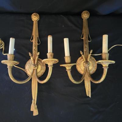Pair of Brass Wall Sconces (UB-DW)