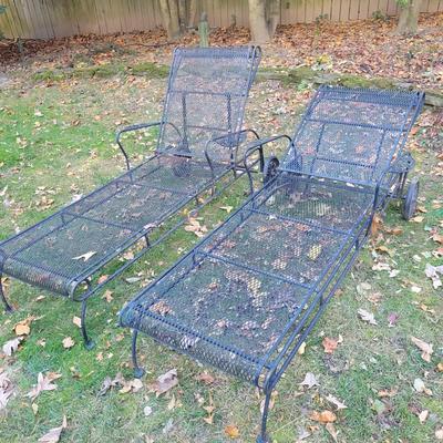 Pair of Wrought Iron Lounge Chairs (BY-DW)