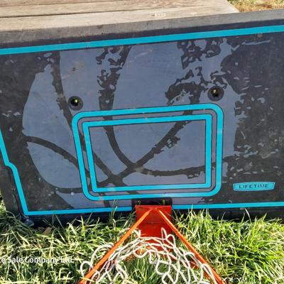 Lifetime Basketball backboard and metal hoop