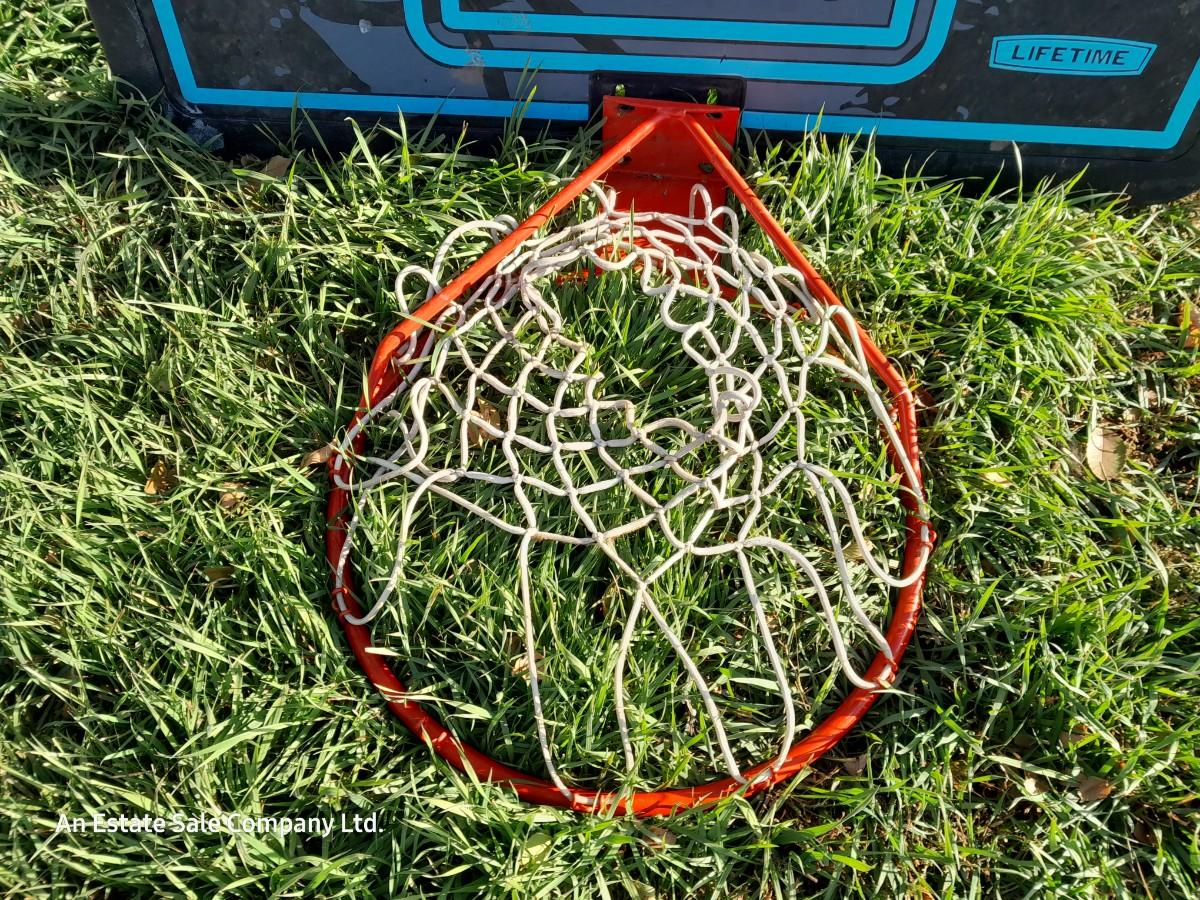 Lifetime Basketball backboard and metal hoop