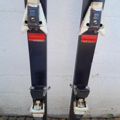Vintage Virage Lacroix SL de France skis Made in France with bindings.
