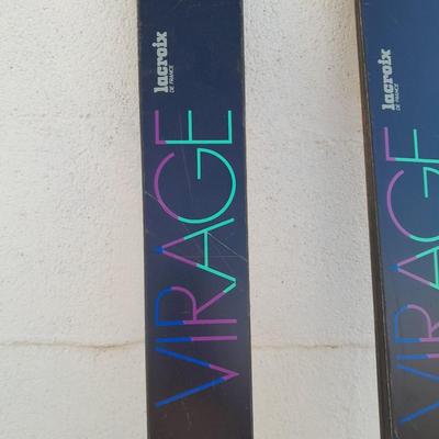 Vintage Virage Lacroix SL de France skis Made in France with bindings.