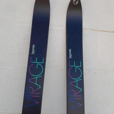 Vintage Virage Lacroix SL de France skis Made in France with bindings.