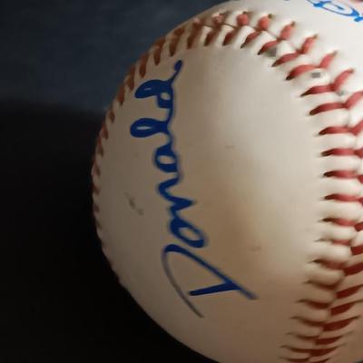 Mickey mouse collectibles - baseball signed by team Mickey - Mickey button and collectible figure