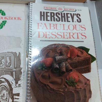 Variety of vintage and a few newer cookbooks. Hello Neighbor KOA Radio 1967