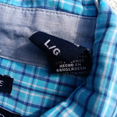 Three Men's short sleeved button front shirts CHAPS & MK Large - X large