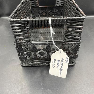 Black and copper basket