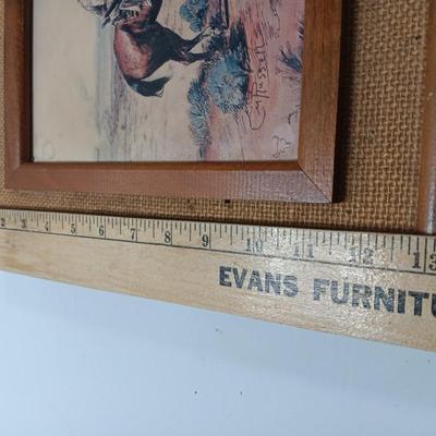 Vintage CM Russell Print framed picture wall clock Eye- Encounter